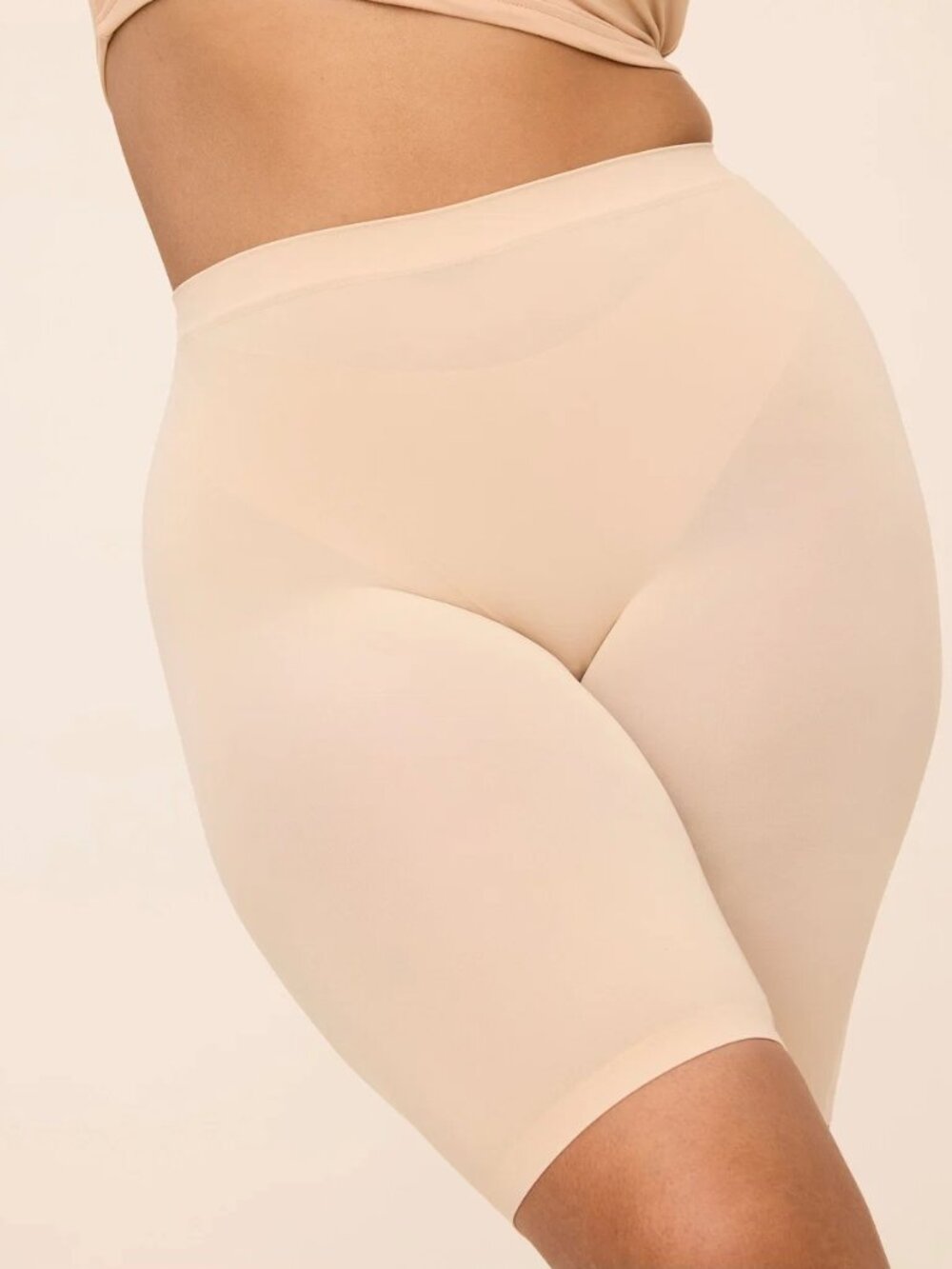 NEW The Thigh Society The WhispAir Cooling Anti-Chafe Slip Short Beige 9" XL/2X